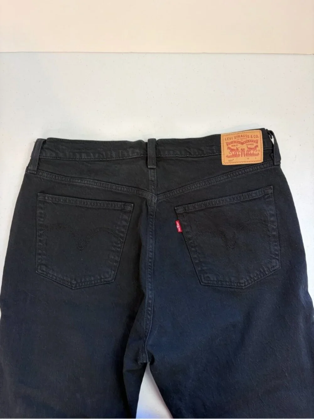 Levi's 501 Mens Button Fly Light Wash Black Straight Leg Denim 32x30 Denim